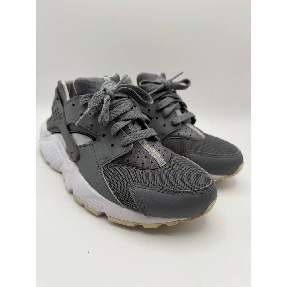 Nike Air Huarache Run GS Gray White Sneakers Youth Size 4.5Y Boys Girls Running